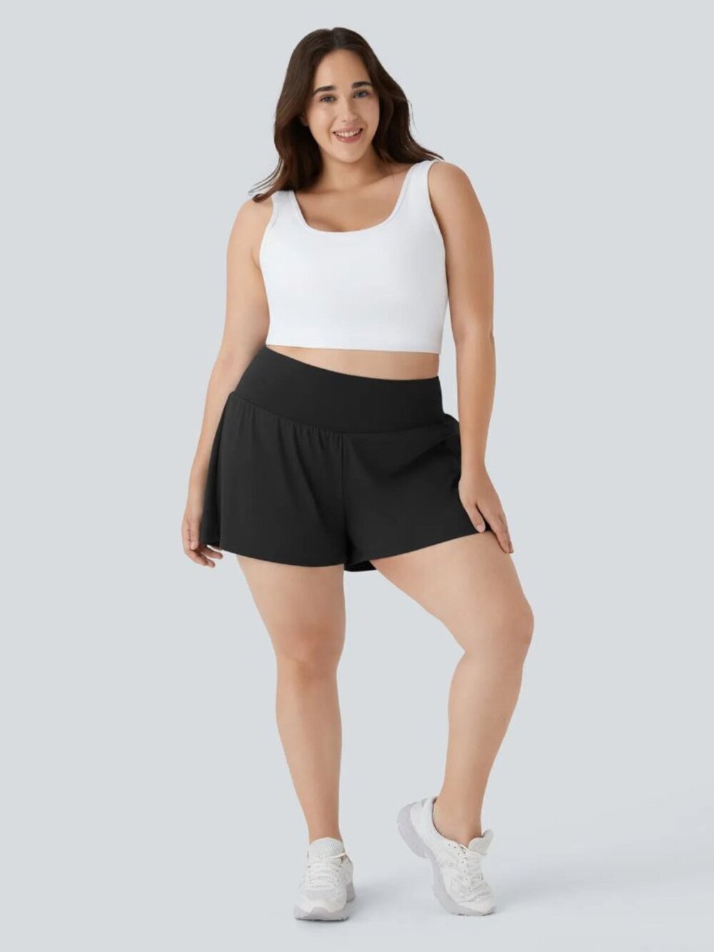 Halara 3X Black Super High Waisted Pocket & Pocket 2-in-1 Yoga Plus Size Shorts
